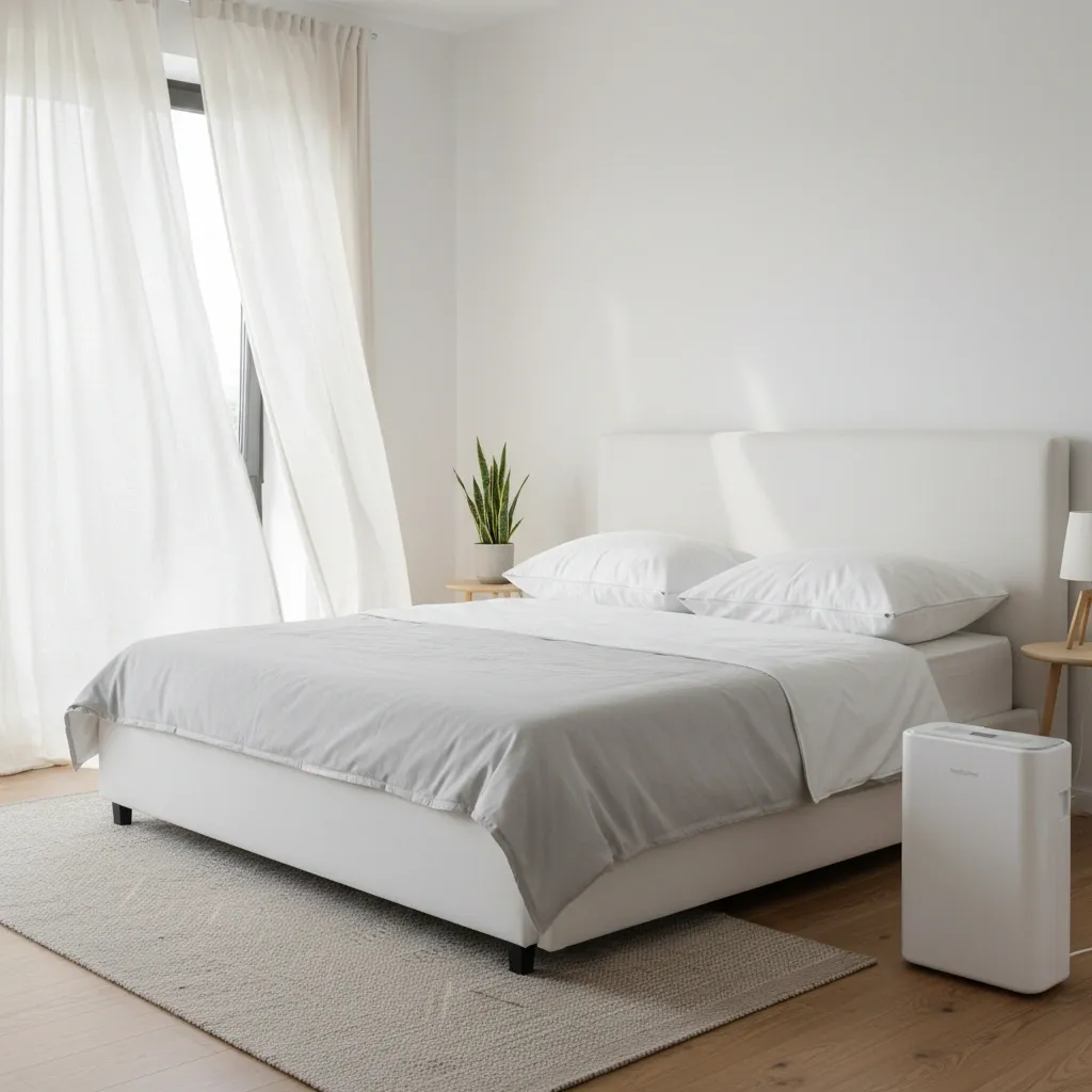Réduire les acariens dans la chambre avec un déshumidificateur et une bonne ventilation