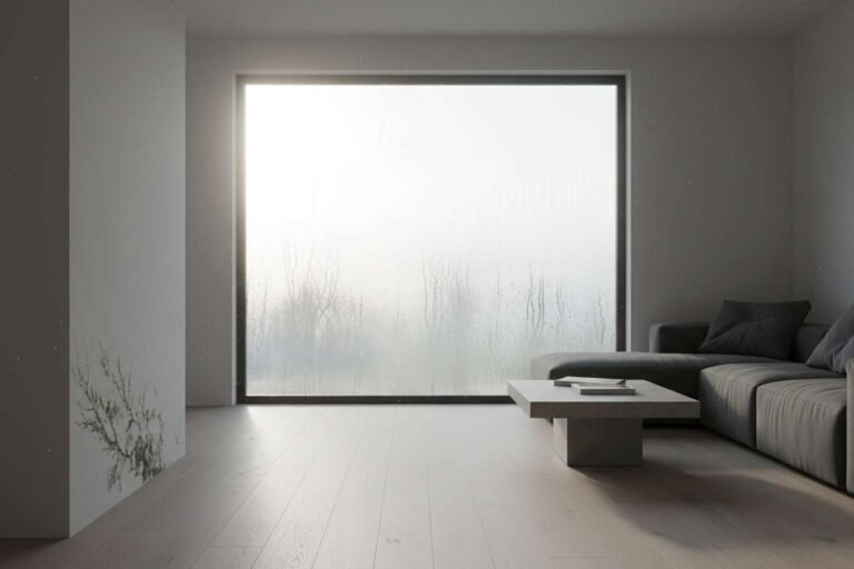 Condensation sur la fenêtre d'un logement humide