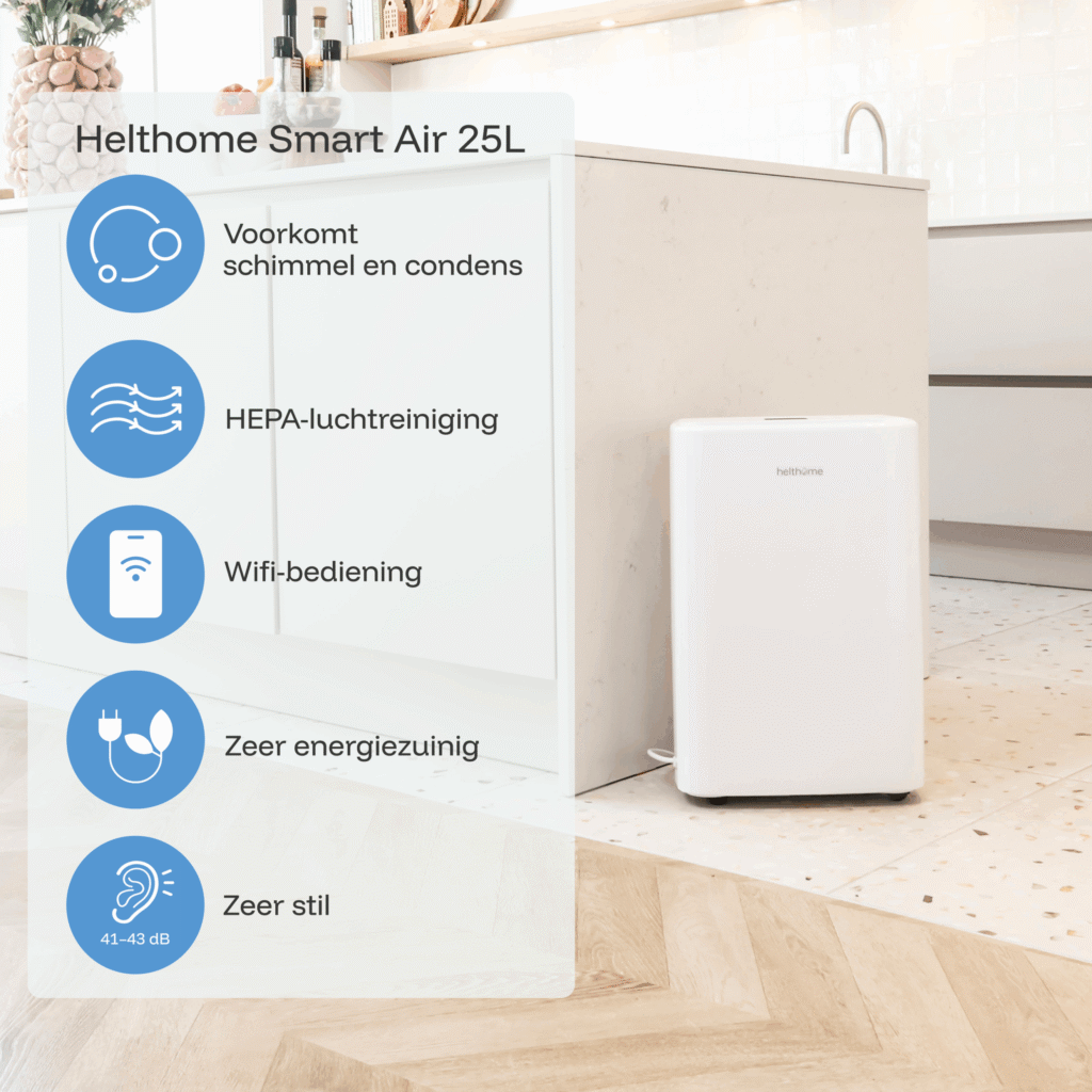 Déshumidificateur Helthome Smart Air 25L avec filtre HEPA et ioniseur